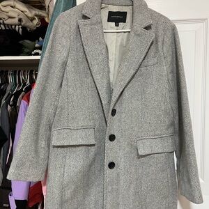 Banana Republic Gray Herringbone Trench Coat